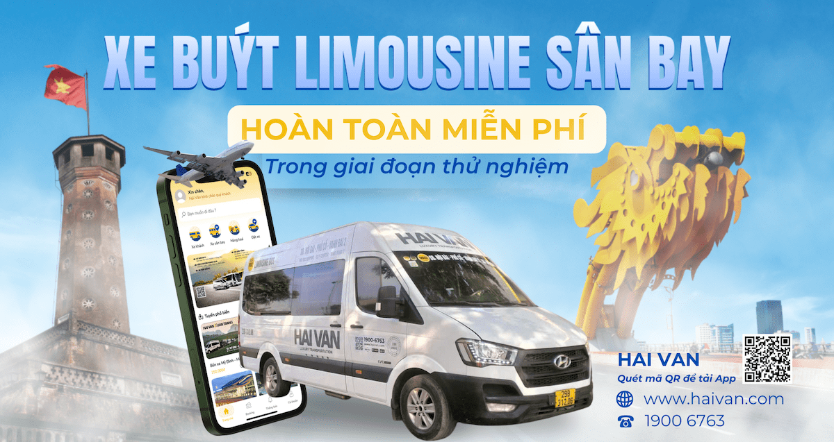 Xe buýt Limousine sân bay Nội Bài, Đà Nẵng miễn phí